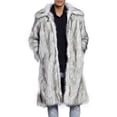 thumbnail image 1 of Coat for Men Casual Fuzzy Warm Thick Overcoat Coat Heavyweight Turndown Collar Long Sleeve Cardigan Outwear Jackets for Men, 1 of 8