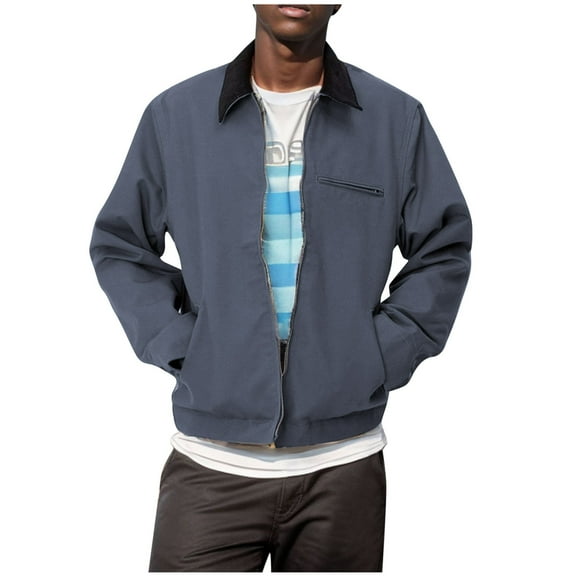 Coat for Men,Long Coat Men,Men's Fashion Casual Color Match Zipper Pockets Buttonzipper Long Sleeve Outwear Coat,Mens Long Coat