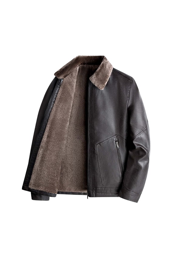 Coat for man Men's Winter Lapel Collar Thickened Jacket Large Size Outerwear Coat for Cold Weather