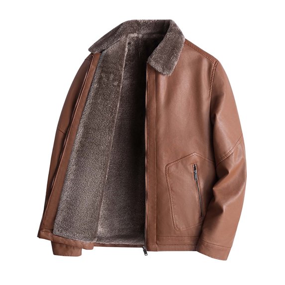 Coat for man Men's Winter Lapel Collar Thickened Jacket Large Size Outerwear Coat for Cold Weather
