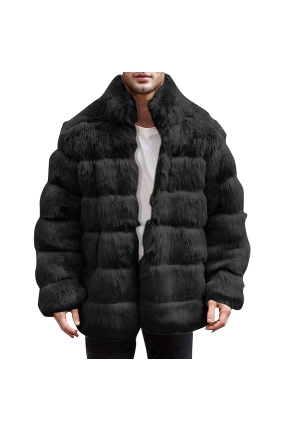 Coat for man Men's Winter Long Overcoat with Turn Down Collar for Cold Weather Warmth and Style
