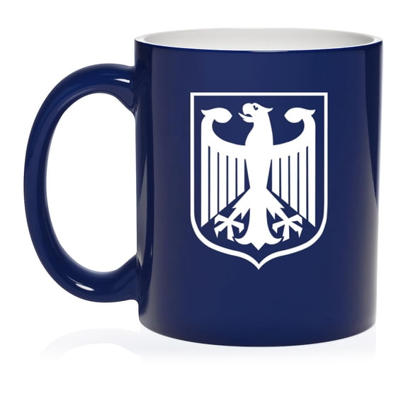 Coat of Arms of Germany German Eagle Ceramic Coffee Mug Tea Cup Gift for Her, Him, Friend, Coworker, Wife, Husband (11oz Blue)