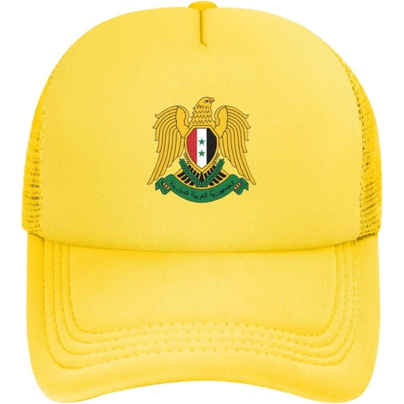 Coat of Arms of Syria Mesh Hats Foam Trucker Hat Snapback Adjustable Size