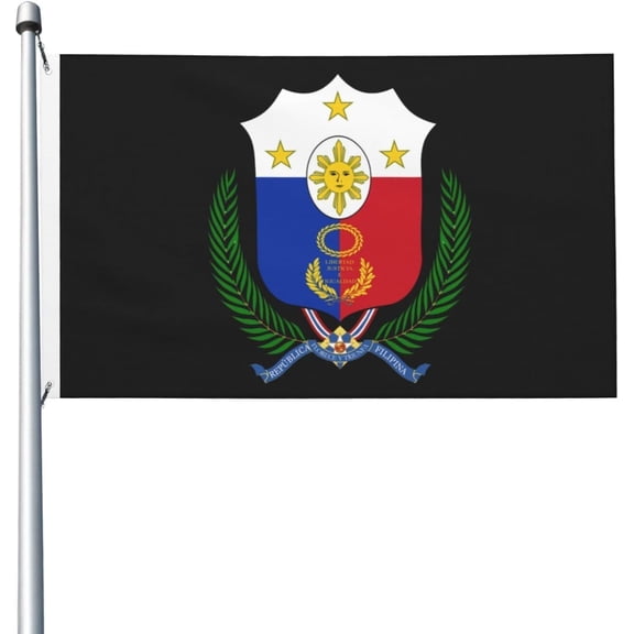 Coat of Arms of The Philippines 3D Duplex Print Banner Flags 3x5 Ft Big Flag Outdoors Indoors Flags with Brass Grommets