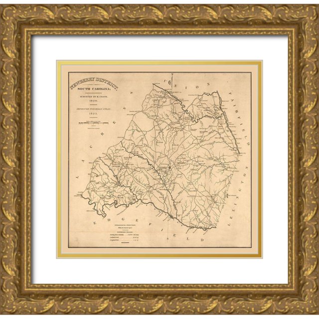 Coate 21x20 Gold Ornate Wood Framed with Double Matting Museum Art