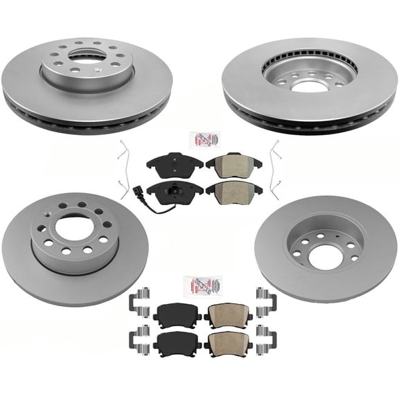 Coated Disc Brake Rotors Brake Pads & Hardware For Volkswagen Jetta 2.5L 05-10