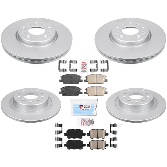 Coated Disc Brake Rotors Brake Pads for 18-2021 GM Equinox with J60 300MM Rotors