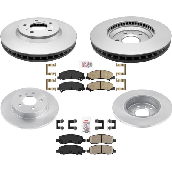 Coated Disc Brake Rotors Ceramic Pads Hardware Replacement Parts For 06-11 Buick Lucerne 3.8L 3.9L