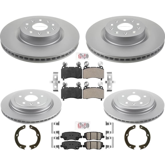 Coated Disc Brake Rotors Disc Brake Pads For Cadillac CTS 16-19 RWD w/321MM Frt