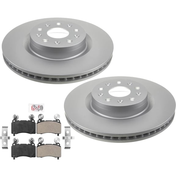 Coated Disc Brake Rotors Disc Brake Pads For Cadillac CTS 16-19 RWD w/321MM Frt