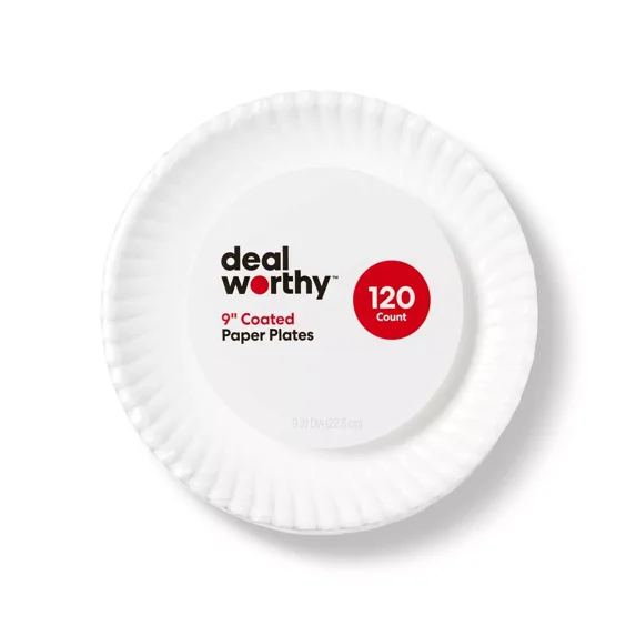Coated Disposable Paper Plates 9" - 120ct