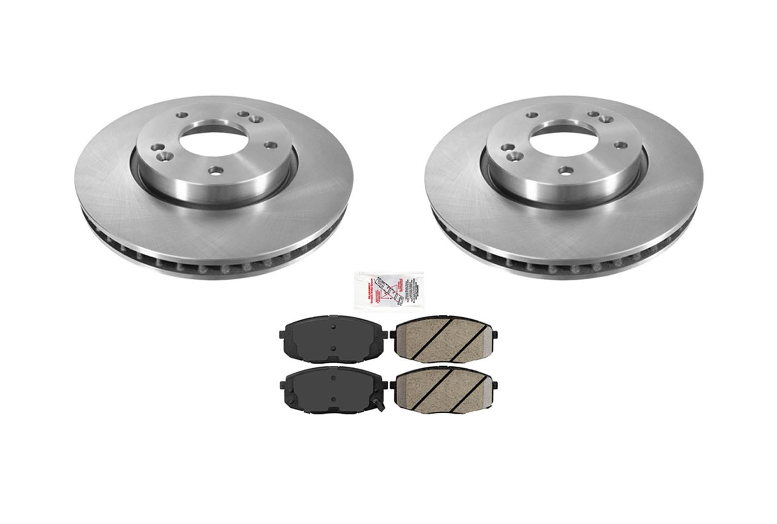 Coated Front Brake Rotors & Ceramic Pads for Kia Forte 2.0L 1013