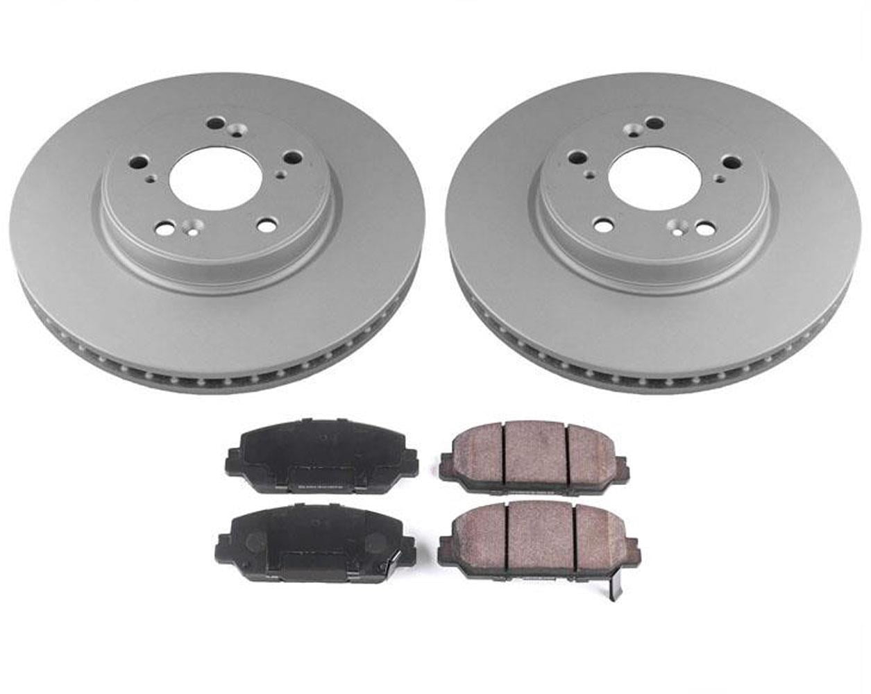 GAIASURGE Front & Rear Drilled & Slotted Brake Rotors + Ceramic Pads Kit For 2010-2012 Honda CR-V