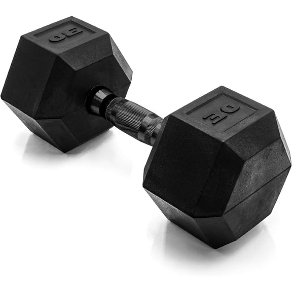 Coated Hex Dumbbell - 30 lb - Black Handle