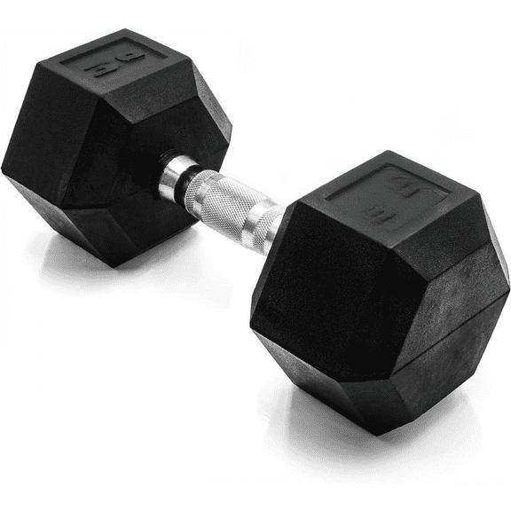 Coated Hex Dumbbell - 30 lb - Chrome Handle