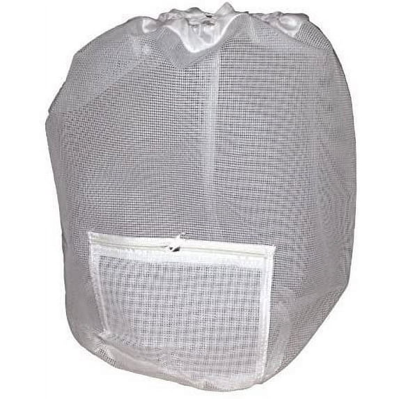 Coated Mesh Sport Utility Drawstring Sling Beach, Swim, Boat Bag White