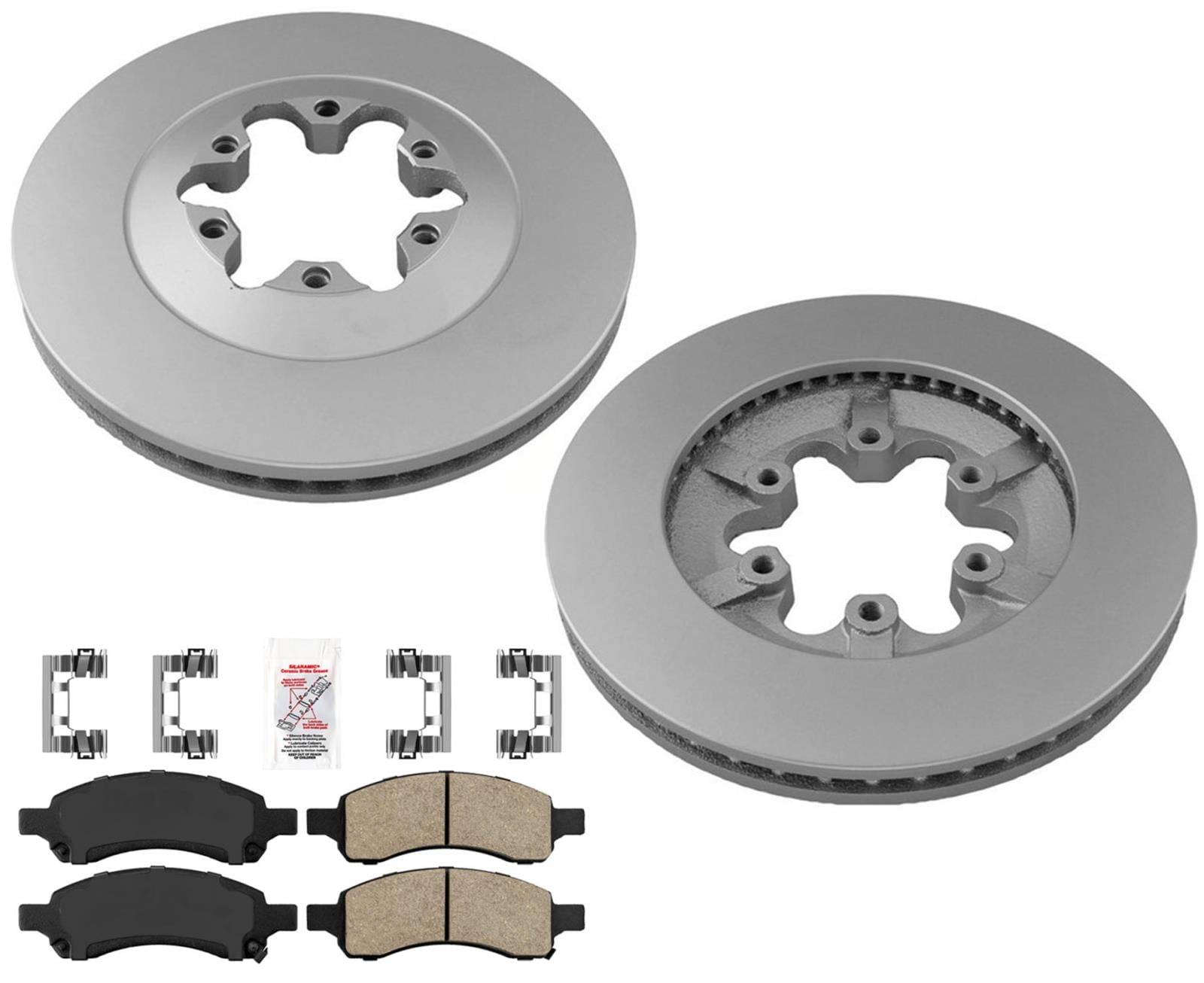 Coated OE Style Disc Brake Rotors Ceramic Pads 3pc Chevrolet Colorado 09-12