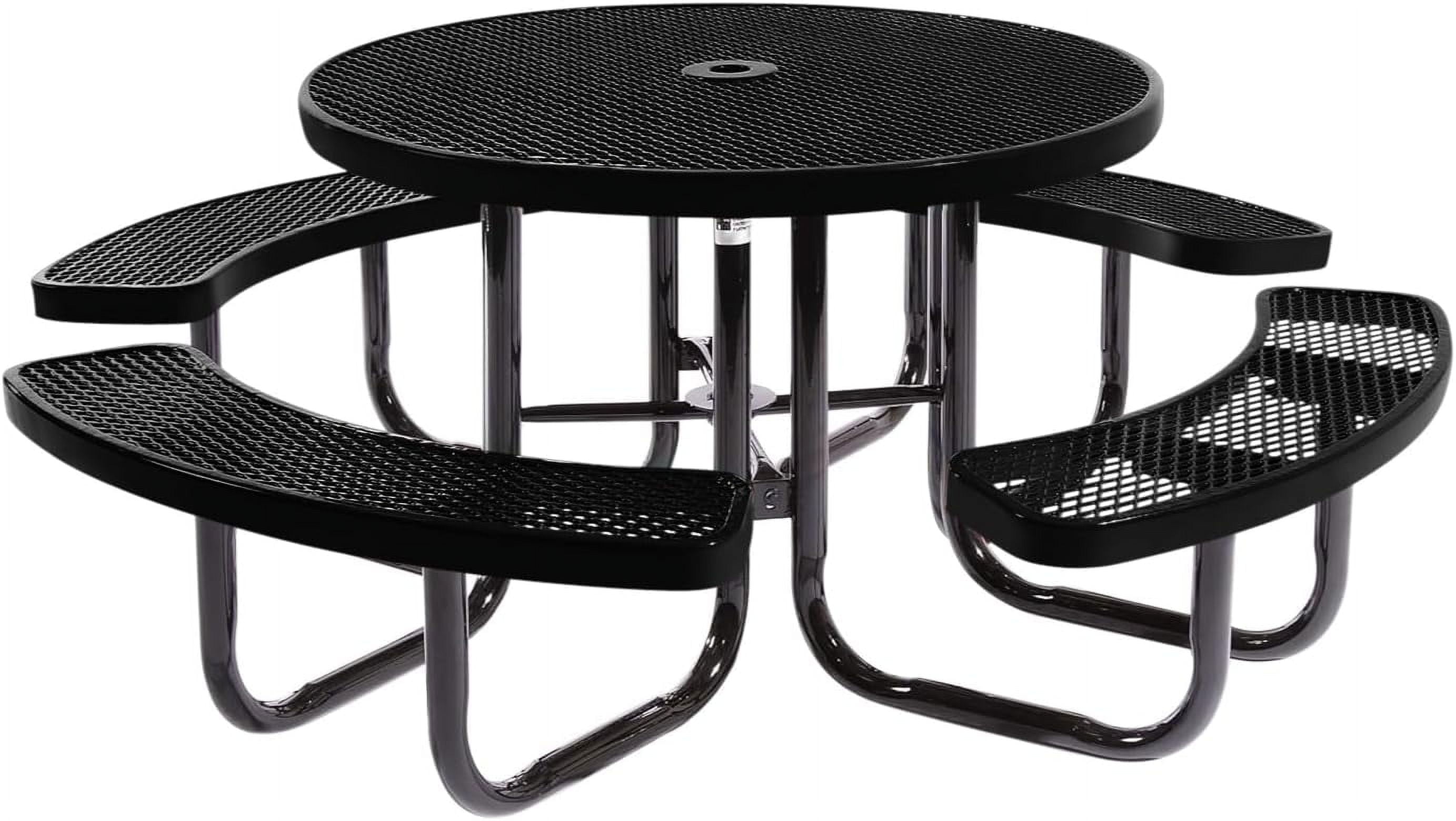 Coated Outdoor Furniture Black Portable Picnic Table, Expanded Metal ...