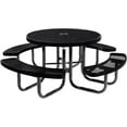thumbnail image 1 of Coated Outdoor Furniture Black Commercial Grade Picnic Table, Expanded Metal (46" Round Top), 1 of 9