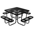thumbnail image 1 of Coated Outdoor Furniture Black Portable Picnic Table, Expanded Metal, Made in USA (46" Square Top), 1 of 9