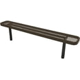 thumbnail image 1 of Coated Outdoor Furniture Heavy-Duty Outdoor Bench Thermoplastic Coated, Expanded Metal, Commercial-Grade Seating, Made in America (Inground Without Back, 6 Ft, Textured Brown), 1 of 8