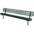 thumbnail image 1 of Coated Outdoor Furniture Heavy-Duty Outdoor Bench Thermoplastic Coated, Expanded Metal, Commercial-Grade Seating, Made in America (Surface with Back, 8 Ft, Dark Green), 1 of 8