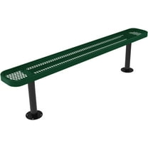 Coated Outdoor Furniture Heavy-Duty Outdoor Bench Thermoplastic Coated, Expanded Metal, Commercial-Grade Seating, Made in America (Surface Without Back, 6 Ft, Green)
