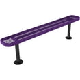 thumbnail image 1 of Coated Outdoor Furniture Heavy-Duty Outdoor Bench Thermoplastic Coated, Expanded Metal, Commercial-Grade Seating, Made in America (Surface Without Back, 6 Ft, Purple), 1 of 8