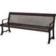 thumbnail image 1 of Coated Outdoor Furniture Heavy-Duty Outdoor Bench Thermoplastic Coated, Punched Steel, Commercial-Grade Garden Bench, Made in America (Portable with Back, 4 Ft, Brown), 1 of 7