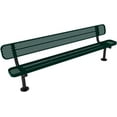 thumbnail image 1 of Coated Outdoor Furniture Heavy-Duty Outdoor Bench Thermoplastic Coated, Punched Steel, Commercial-Grade Seating, Made in America (Surface with Back, 8 Ft, Dark Green), 1 of 9