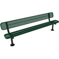 thumbnail image 1 of Coated Outdoor Furniture Heavy-Duty Outdoor Bench Thermoplastic Coated, Expanded Metal, Commercial-Grade Seating, Made in America (Surface with Back, 8 Ft, Textured Green), 1 of 9