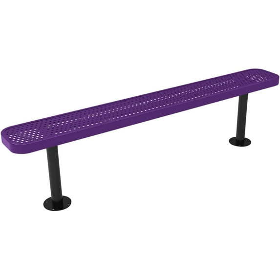 Coated Outdoor Furniture Heavy-Duty Outdoor Bench Thermoplastic Coated, Punched Steel, Commercial-Grade Seating, Made in America (Surface Without Back, 6 Ft, Purple)