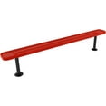 thumbnail image 1 of Coated Outdoor Furniture Heavy-Duty Outdoor Bench Thermoplastic Coated, Punched Steel, Commercial-Grade Seating, Made in America (Surface Without Back, 8 Ft, Red), 1 of 9