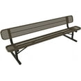 thumbnail image 1 of Coated Outdoor Furniture Heavy-Duty Portable Outdoor Bench Thermoplastic Coated, Expanded Metal, Commercial-Grade Seating, Made in America (Portable With Back, 8 Ft, Textured Brown), 1 of 8