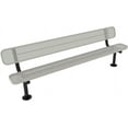 thumbnail image 1 of Coated Outdoor Furniture Heavy-Duty Outdoor Bench Thermoplastic Coated, Expanded Metal, Commercial-Grade Seating, Made in America (Surface with Back, 8 Ft, Grey), 1 of 8
