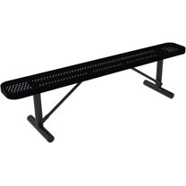 Coated Outdoor Furniture Heavy-Duty Portable Outdoor Bench Thermoplastic Coated, Punched Steel, Commercial-Grade Seating, Made in America (Portable Without Back, 6 Ft, Black)