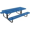 thumbnail image 1 of Coated Outdoor Furniture Heavy-Duty Portable Outdoor Kids Table, Punched Steel Kids Picnic Table, Commercial-Grade Picnic Table, Made in America (6ft Rectangular, Childrens, Textured Light Blue), 1 of 9
