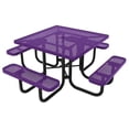 thumbnail image 1 of Coated Outdoor Furniture Purple Portable Picnic Table, Punched Steel, Made in USA (46" Square Top), 1 of 9
