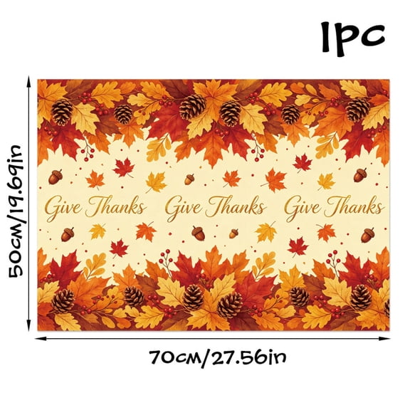 Coated Thanksgiving Gift Wrapping Paper, Pumpkin Maple Leaf Fall Harvest Print Wrap, DIY Gift Box Wrapping Supplies for Thanksgiving Holiday Gift Packaging Styling