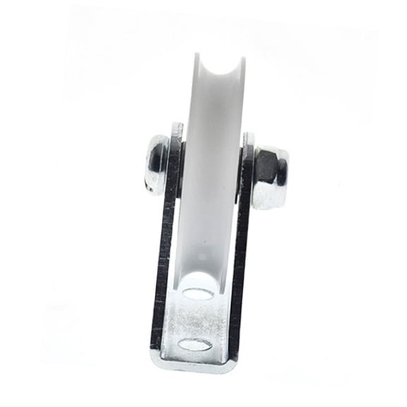 Coated Wheel Rope Pulley with U-Shaped Support, Grooved Guide Wheel and Bearing for Lifting and Pulling Tasks