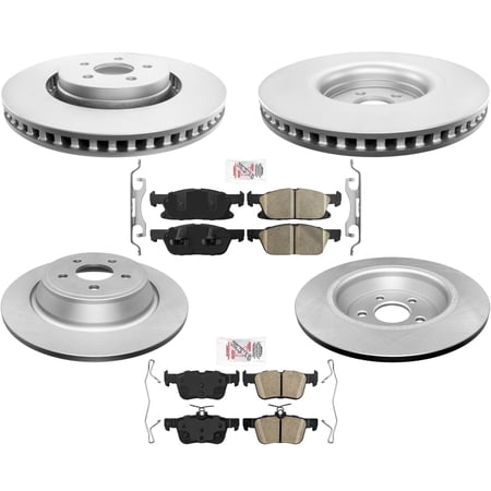 Coated and Balanced Disc Rotors Brake Pads for 2019-2022 Edge ST 2.0L 2.7L Turbo