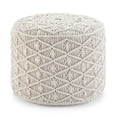 thumbnail image 1 of Simpli Home Coates 18 inch Wide Boho Round Pouf in Natural Handwoven Cotton Macrame, 1 of 4