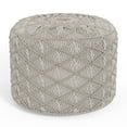 thumbnail image 1 of Simpli Home Simpli Home Coates Round Macrame Pouf in Cloud Gray Cotton, 1 of 4