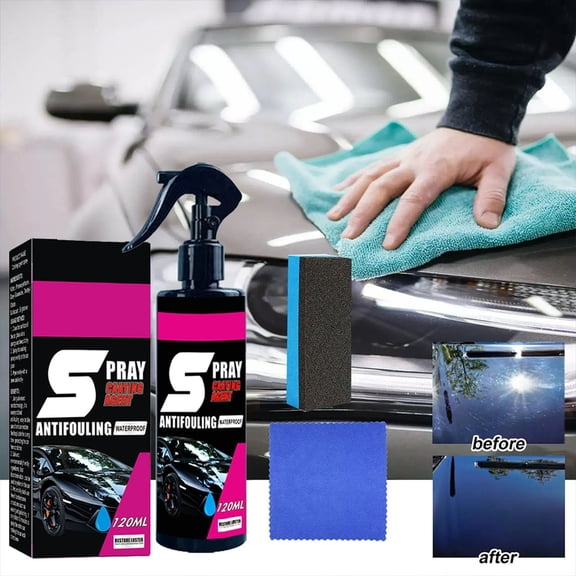 Coating Agent for Automobile,Fast Repairing Scratch Spray for Cars,Car Coating Agent Glass Scratch Repair for Auto Detailing Glasscoat Car Polish,120ml,1pc