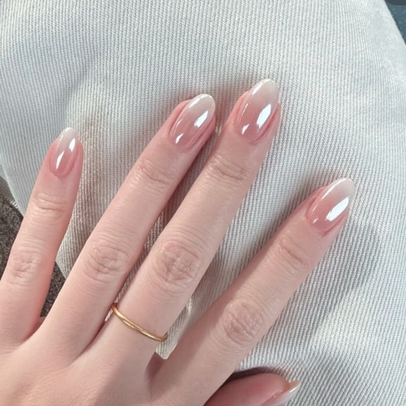 Coating flash French white simple wearing nail piece simple gradual change cross-border hot-selling nail piece wholesale