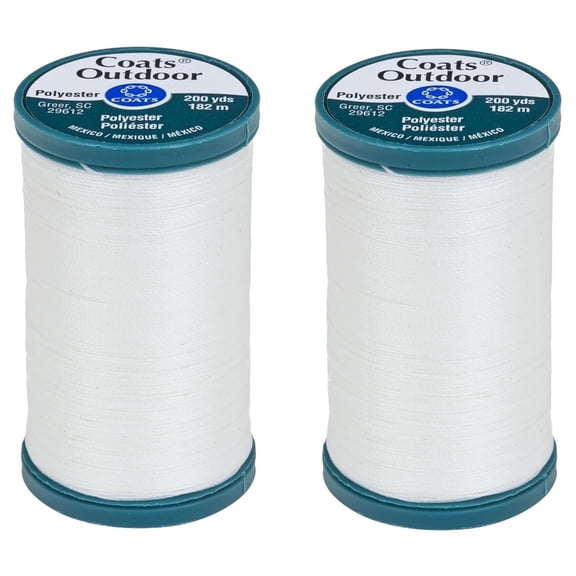 Coats 2-Pack Sewing Thread, 200 Yards, White