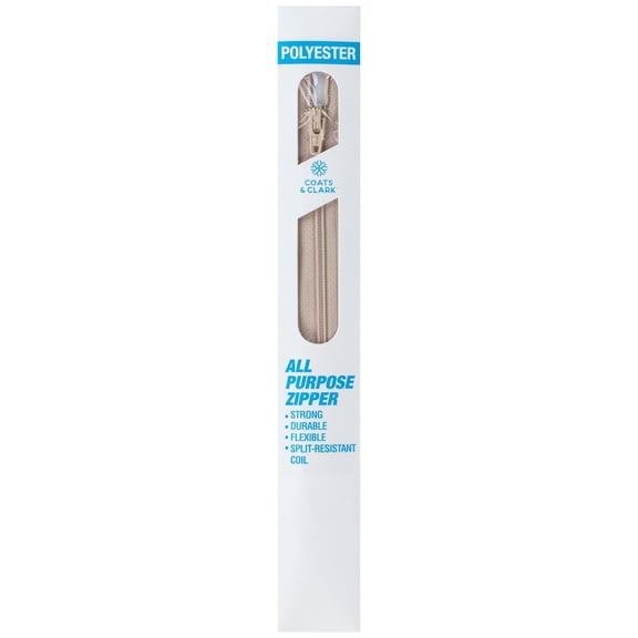 Coats All-Purpose Plastic Zipper 24"-Ecru