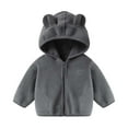 thumbnail image 1 of Coats For Boys Girl And Boy Jacket Casual Fuzzy Zip Up Thick Warm Hoodie Coat Toddler Fall Winter Children Blouse Outfit Outdoor (Blue-1,120 4-5 Years) Tops Girls, 1 of 5