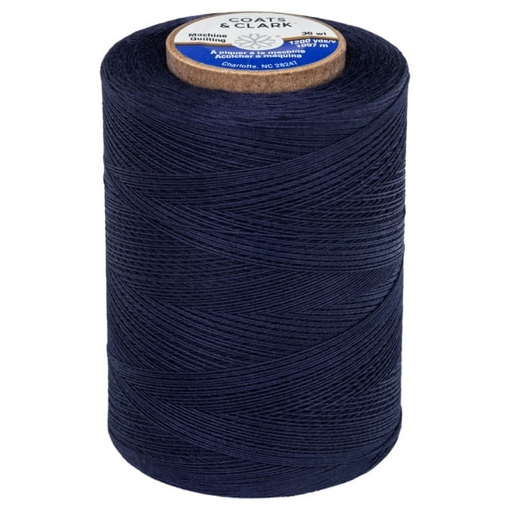 Coats & Clark 100% Cotton Sewing Thread, 1200 yd Size 50, Navy