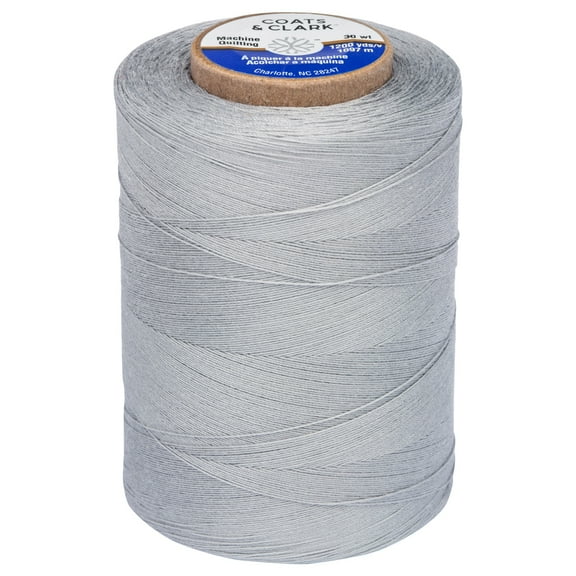 Coats & Clark 100% Cotton Sewing Thread, 1200 yd Size 50, Nugrey